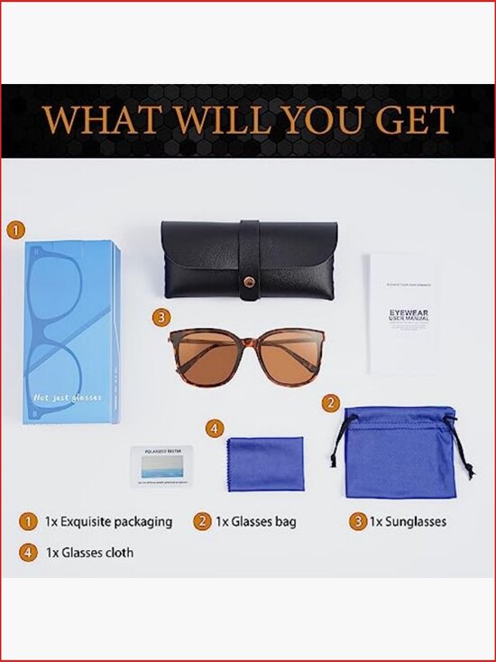 Square TAC Polarized Sunglasses Oversized TR90 Frame UV400 Protection main image 6